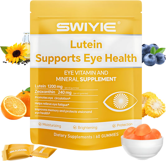 Swiyie Lutein & Zeaxanthin Gummies – Eye Health Supplement with Astaxanthin, Vitamin A C E – Blue Light Defense, Vision Support, Berry Flavor – 60 Gummies Healthcare Dietary